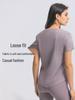 Women's Spring-Summer Yoga Short Sleeve T-shirt - Casual, Breathable, Loose-Fit for Running and Fitness
