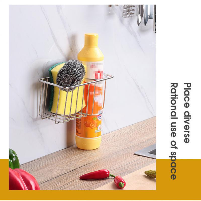 Kitchen Sink Drain Rack Organizer Stainless Steel Self-draining Sink Shelf Soap Sponge Holder Dishcloth Towel Rack Filter Basket