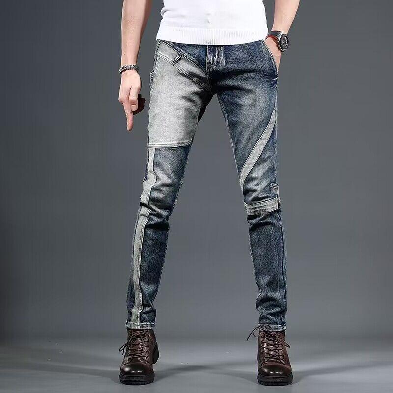 

Весенне-летние ретро вываренные свободные мужские панк джинсы галифе 2XL (145-160 kg)