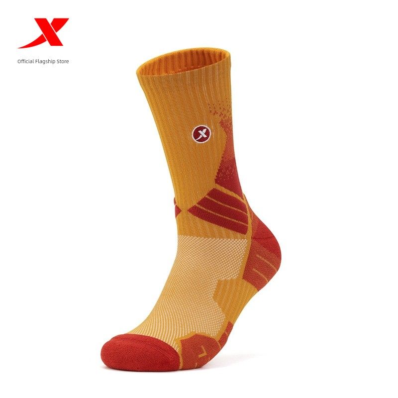 

Спортивные носки мужские Новое поступление Весна Официальные Аутентичные товары Дышащие носки Фитнес Средней длины Длинные Влагоотводящие Баскетбольные носки Orange Red One size