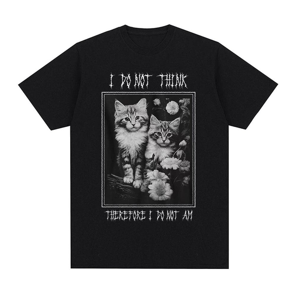 

Fun Cat Printed Men s T-Shirt Summer Vintage Kawaii Men s and Women s Surfing Beach T-Shirt Unisex Breathable Casual Top S