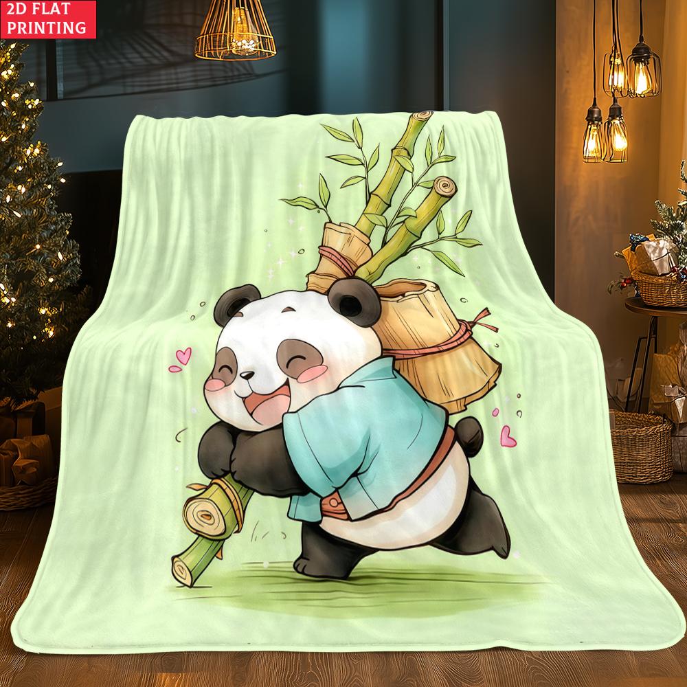 Anime Panda thin Flannel Blanket for Bedrooms,Living Rooms,Sofas Blankets,Lunch Breaks,Picnics,blankets fluffy blanket