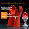 Rubber Insulated Gloves, High-Voltage Resistant And Electric Shock-Proof Gloves, 12KV
