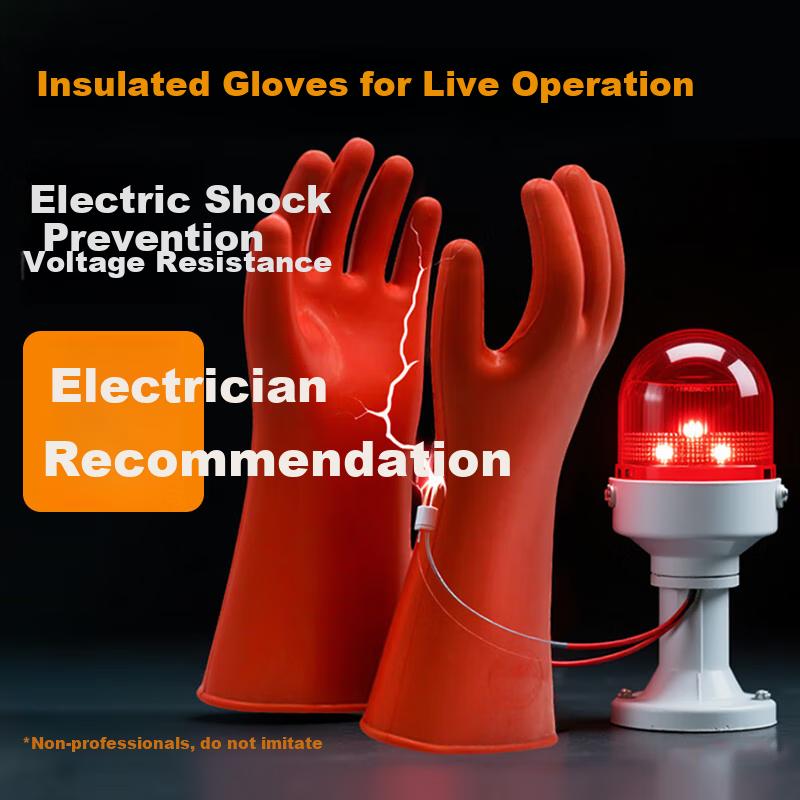 Rubber Insulated Gloves, High-Voltage Resistant And Electric Shock-Proof Gloves, 12KV