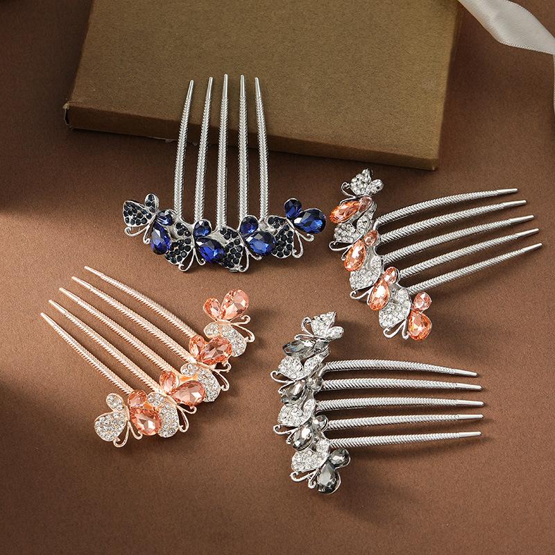Fashion metal five-tooth comb hairpin updo holder bridal headpiece
