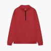 Women's Semi-Zip Loose Pullover Sweatshirt Casual Long Sleeve Hooded Top in Purple/Red/Black/White