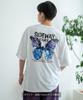 IMPROMES Casual SIDEWAYSTANCE Art Butterfly Short Sleeve T-Shirt, Men's, White