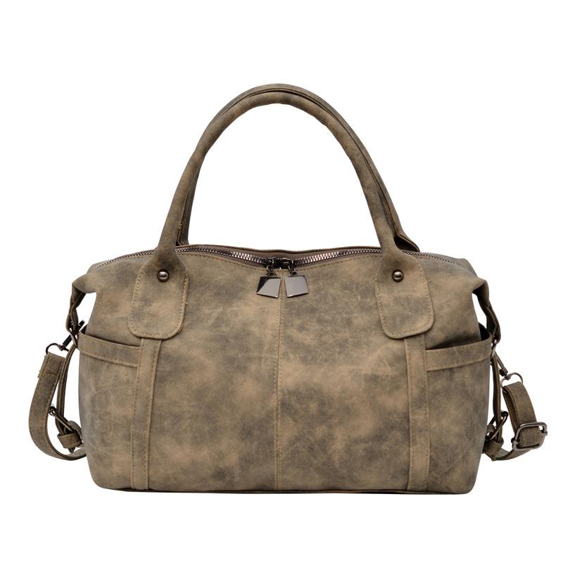 Retro Tote Bag Women's Spring New Fashion Frosted Shoulder Bag Large Capacity Commuter Crossbody Bag