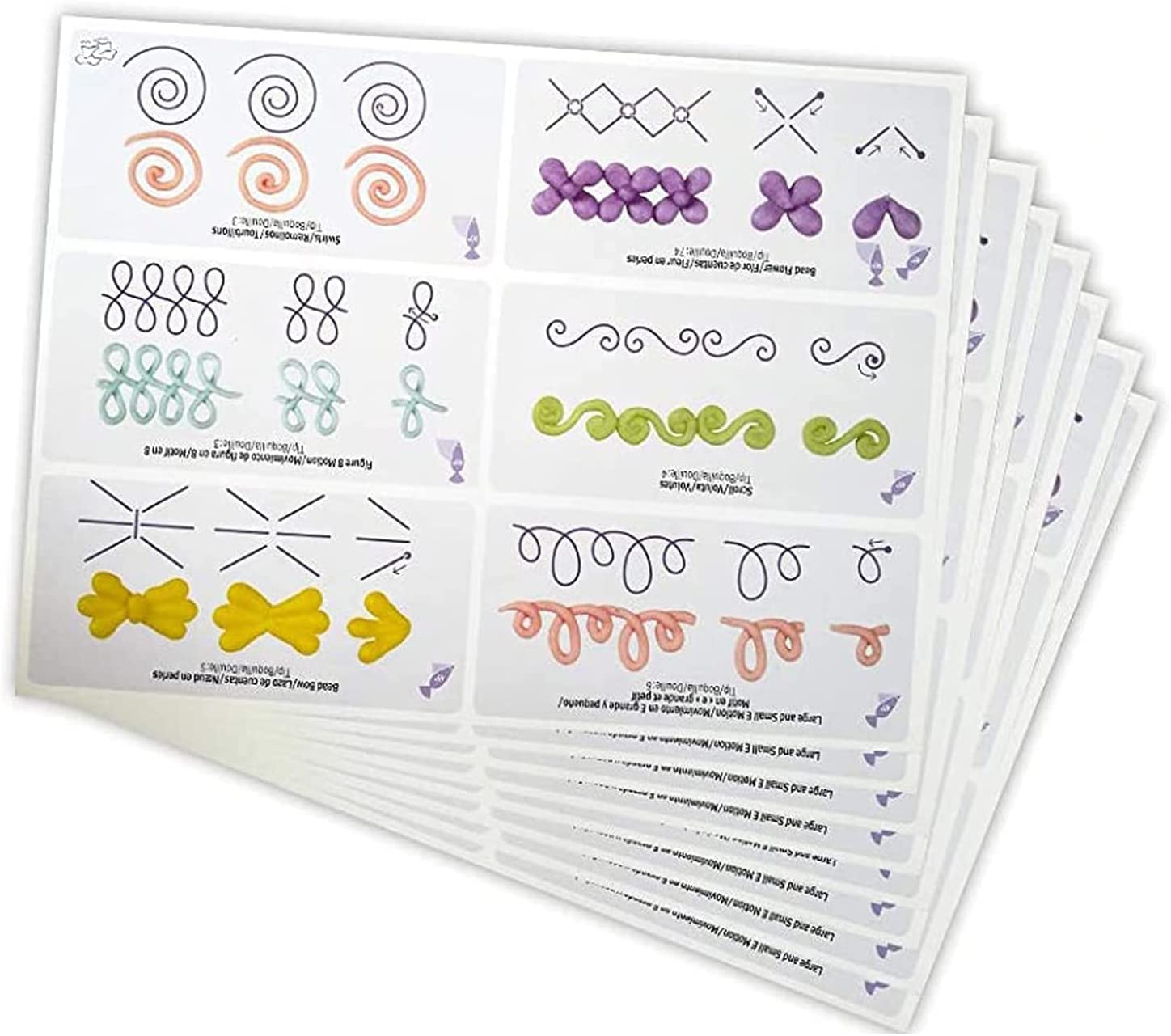 

23 шт. насадки для глазури, практические рисунки, кондитерские изделия для начинающих, бумага для практики, украшения помадкой, аксессуары, подарки для женщин белый