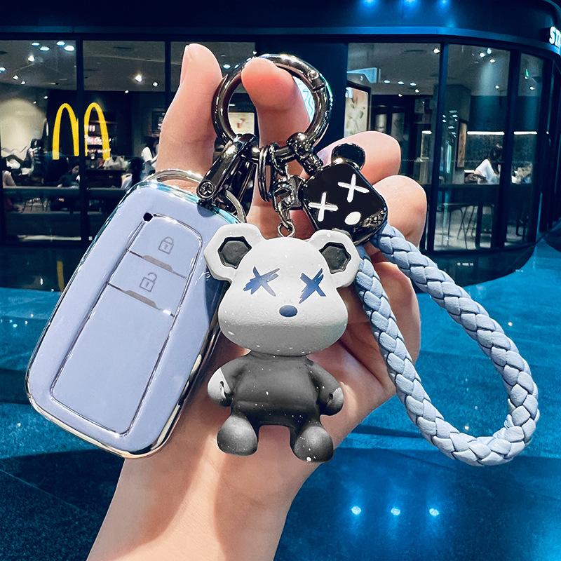 Luxury 2-Button Dual-Engine Protective Key Shell for Toyota Highlander