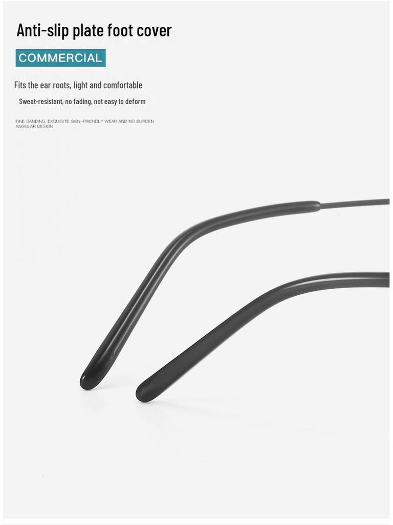 Men's Lightweight Pure Titanium Semi-Rimless Myopia Eyeglass Frames - Large Size