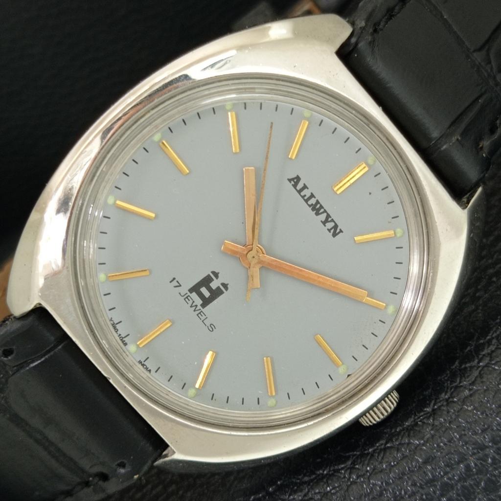 ALLWYN 6300A МЕХАНИЧЕСКИЕ С ПОДЗАВОДОМ ВИНТАЖНЫЕ ИНДИЯ МУЖСКИЕ ЧАСЫ С КОРИЧНЕВЫМ ЦИФЕРБЛАТОМ a706025-1