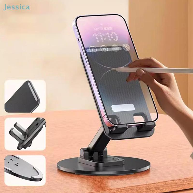 Metal Phone Stand360° Rotating Foldable Mobile Phone Holder Universal Aluminum Alloy Phone Stand For Tablets