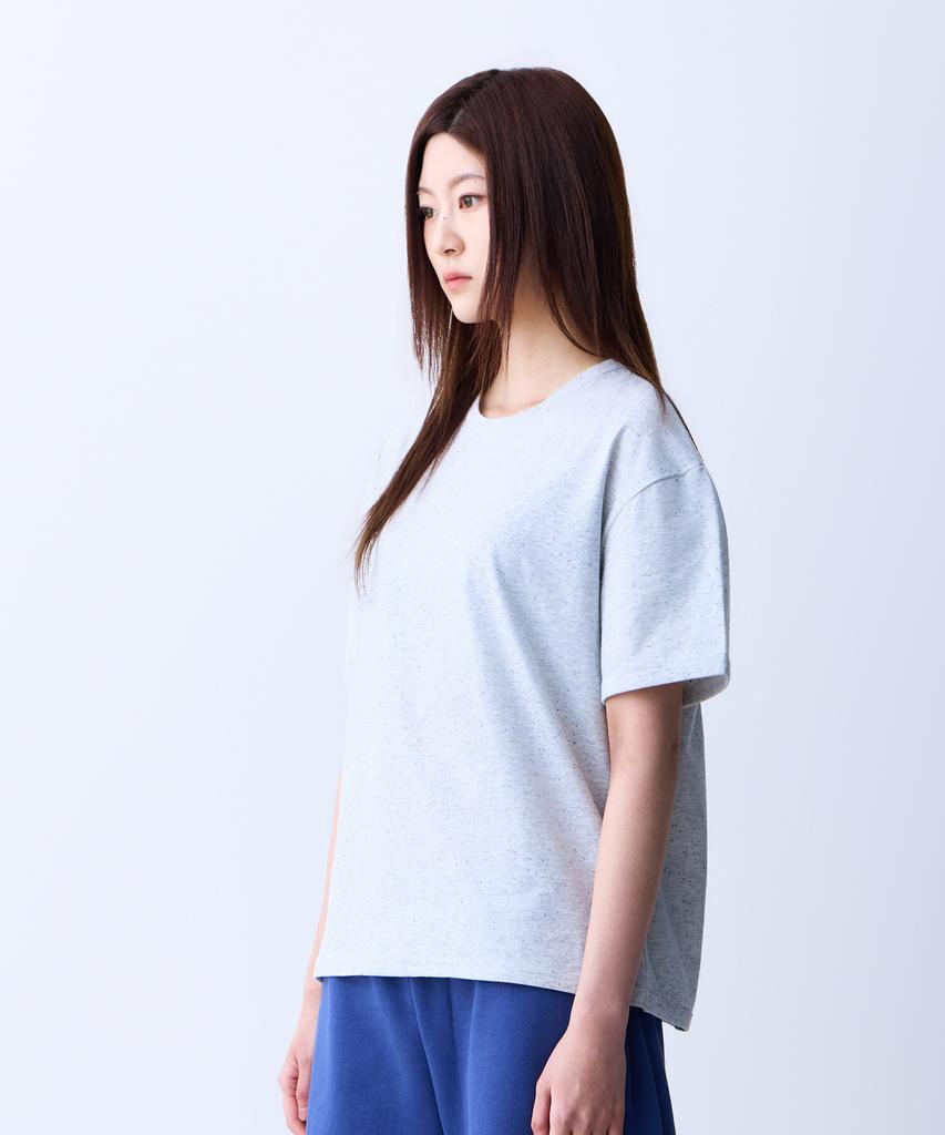 ADERNM Natural Sprinkle Round Neck T-Shirt White Melange