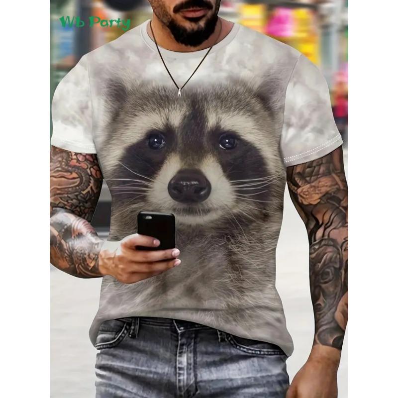 Animals Fashion Men's T-Shirt Pattern Summer Outdoor Men's Short Sleeve