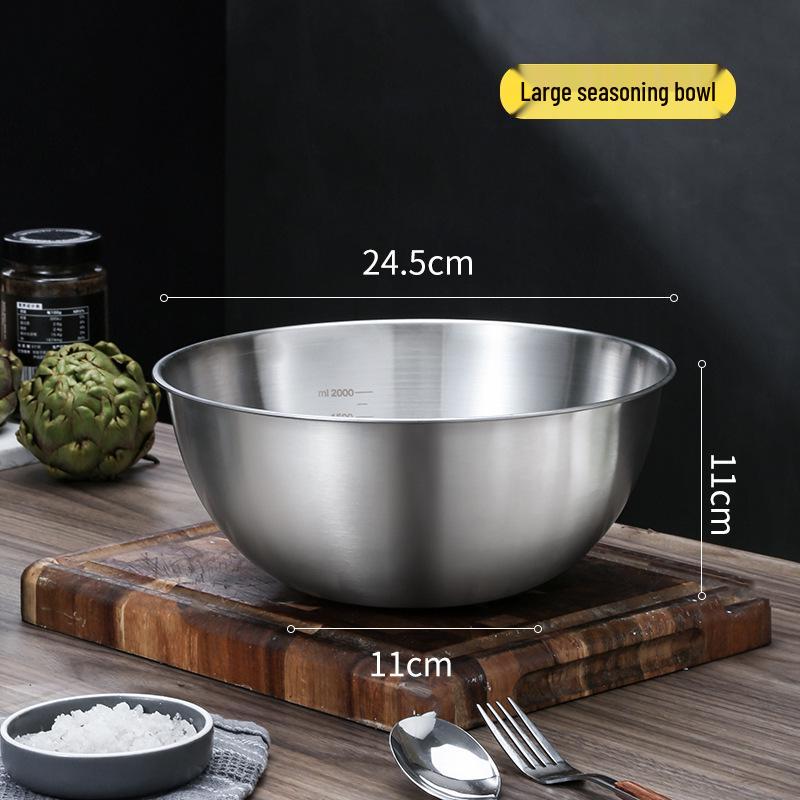 

Миски для выпечки и приготовления пищи из нержавеющей стали пищевого класса со шкалой, в корейском стиле, набор из трех штук для салата и взбивания яиц.