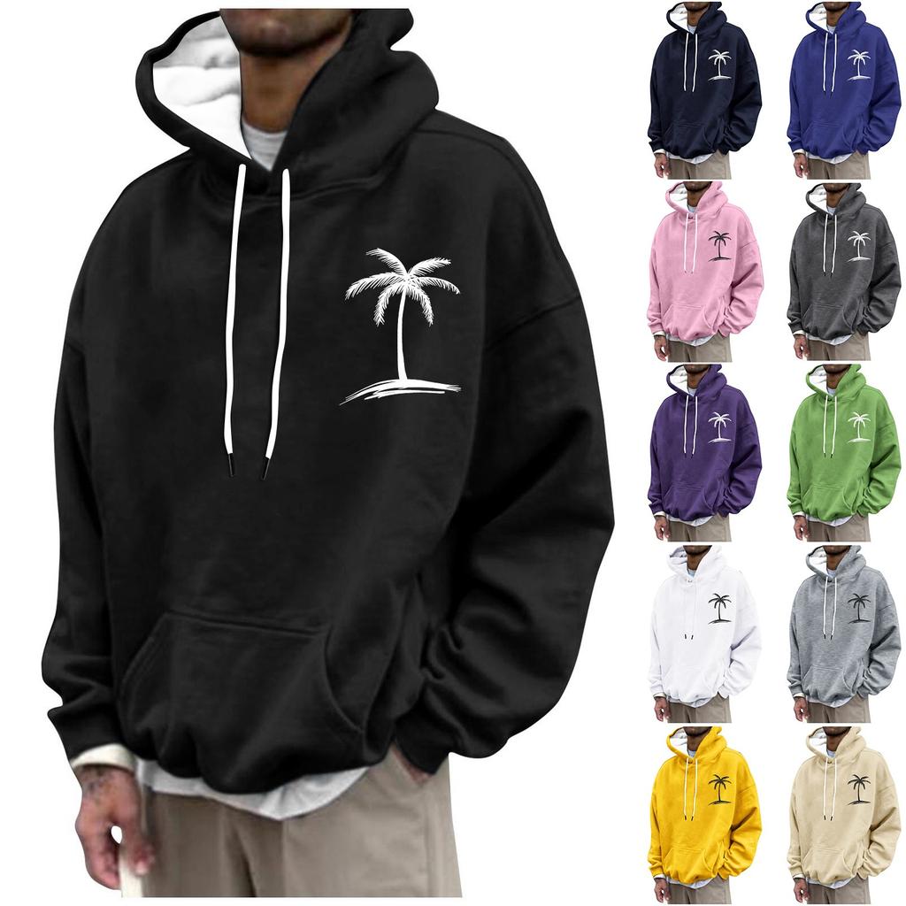 Men's Hooded Print Pattern Fashion Loose Men's And Women's Long Sleeve Hooded Sweatshirt