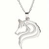 1 Piece Classic Punk Wolf Motif Necklace Stainless Steel Wilderness Animal Wolf Pendant Necklace Rock Couple Adornment Gift