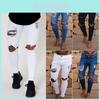 Premium Quality Slim Destroyed Stretchy Ripped Skinny Biker Jeans For Men Taped Fit Denim Pants