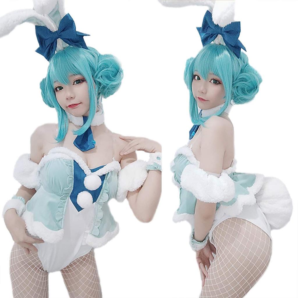 [Milky Time] Vocaloid Hatsune Miku Bunny Girl Cosplay with Wig for Women Rabbit