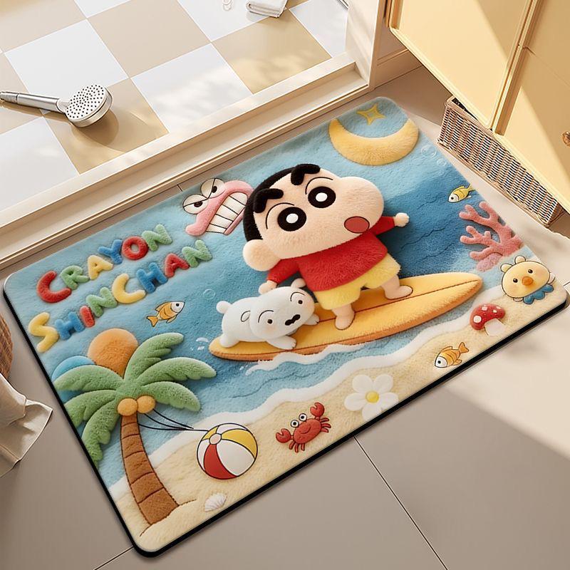 Shin-chan Cartoon Diatom Mud Anti-slip Bathroom Mat 40*60cm diatom mud