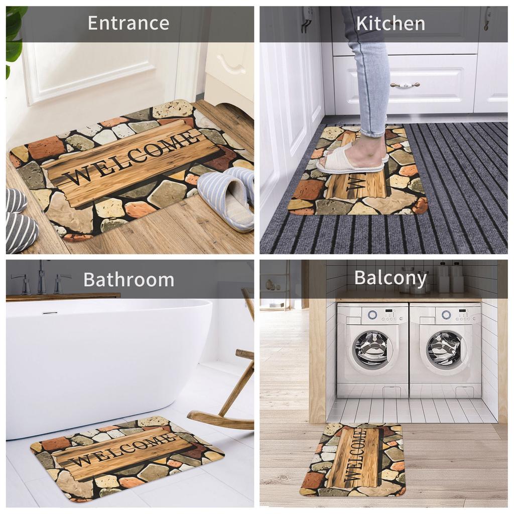 Europe Style Simulation Stone Doormat Mat Anti-Slip  Bathroom Kitchen Garage Rug Carpet 40*60cm