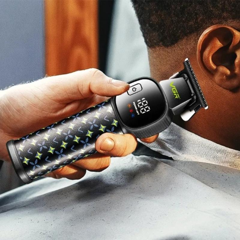 VGR V-185 Men's Hair Clipper Body Hair Trimmer USB Pusher Powerful with LED Intelligent Digital Display Pusher Home Razor Shaver Oil Head Clipper