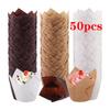Pack of 50 Convenient Liners Food Grade Wrapper Greaseproof Cupcake Wrapper Natural Paper Liners
