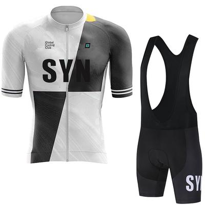SYN New Summer Men's Short Sleeve Cycling Shorts Suspenders Set New Arrival Cycling Jersey Shirt Outdoor Cycling Clothing