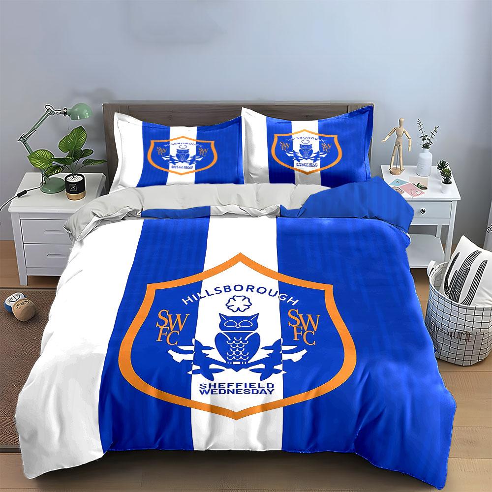 Sheffield Wednesday Bedding Set Bedding Duvet Cover Set Duvet Cover Pillowcases  (1 * Duvet Cover 2 * Pillowcases, Without Duvet Insert)