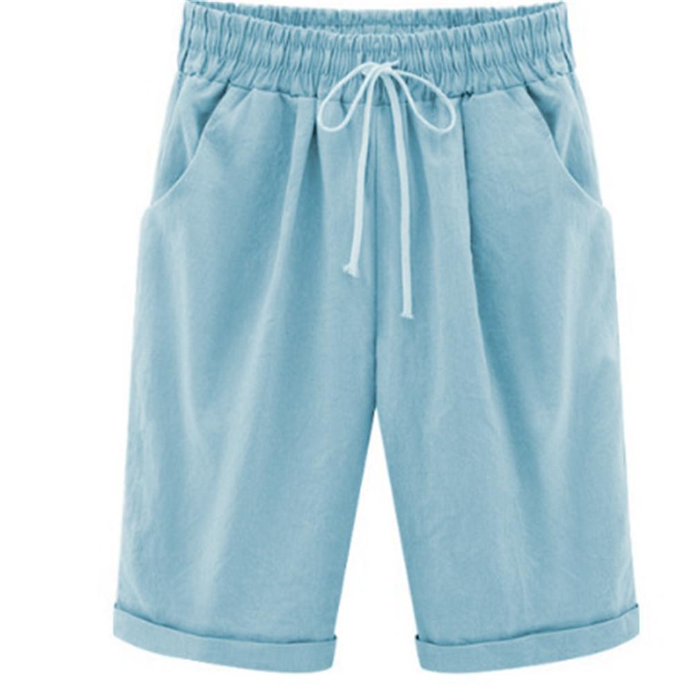 Mode Sommarshorts Lös Casual Sport Stretchig Bomull Bekväma Raka Ben Sweatshorts Strand Enfärgade Damshorts