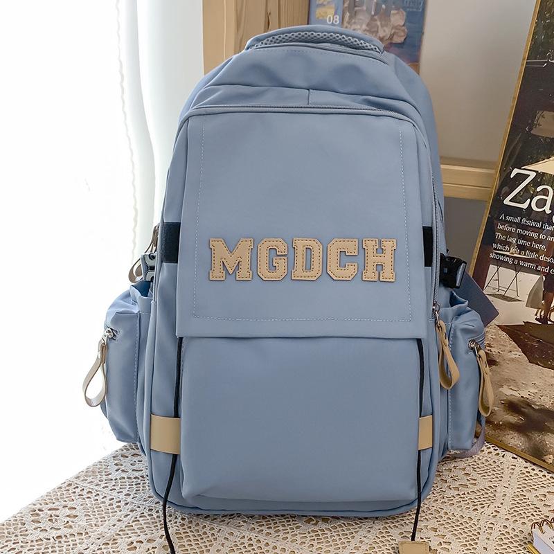 

College Student Burgundy Large Capacity Girl Letters Backpack Middle School Student Backpack