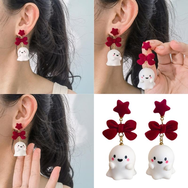 Fashionable Glowing In Dark Specters Earrings Unique Fashion Jewelry Accessory for Trendy Women Ladies Night Event