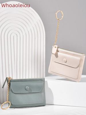 Compact Women's Keychain Wallet: Mini Coin Purse & Storage Bag for Ladies