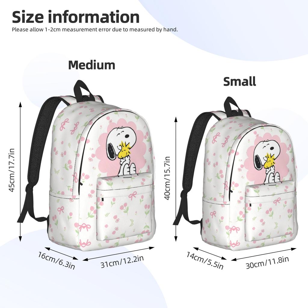 Snoopys Floral Encounter Backpack for Men Women Fashion High School Work Daypack Laptop Computer Shoulder Bag Outdoor