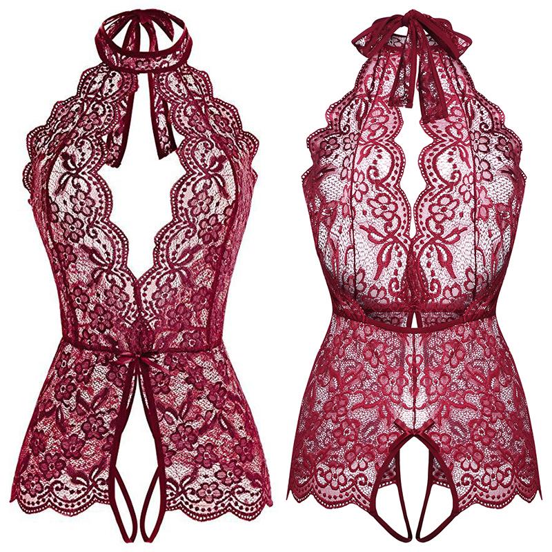 Sexy Lingerie Porno Women Plus Size S-2XL Bodysuit Role Play Clothes Transparent Nightgown Open Crotch Underwear Exotic Costumes