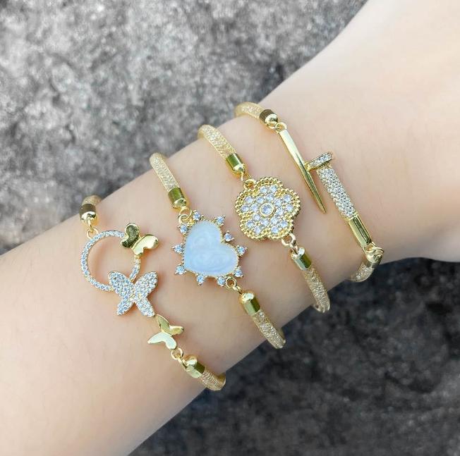 Neues Messingarmband Herzarmband Damenschmuck