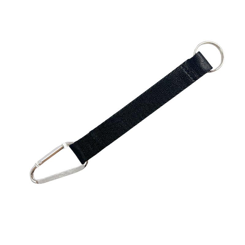 Custom Student Keychain Lanyard with Black Herringbone Webbing for Backpack or Bag
