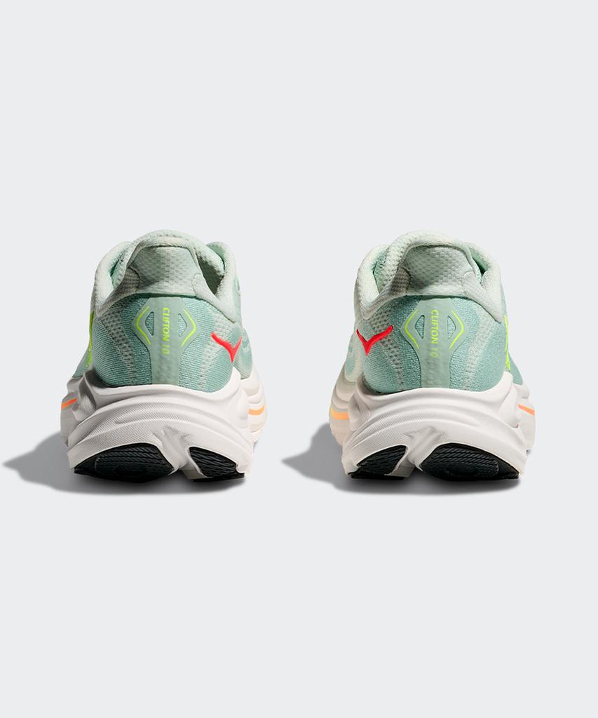 Hoka (Women'S) Clifton 10 Wide - Sea Glass: Neon Flame / 1162050-Slssn