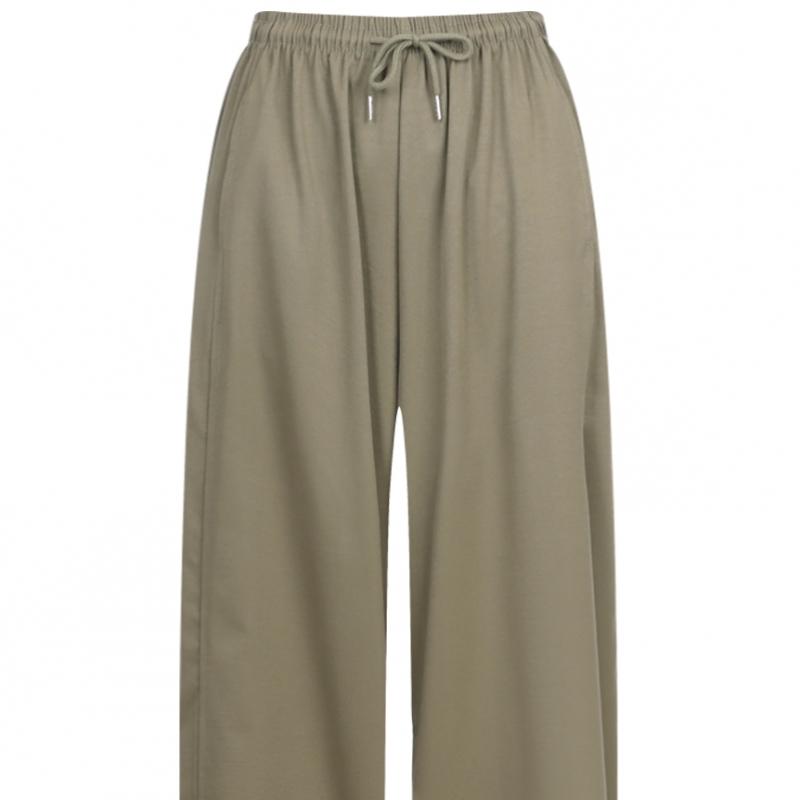 [Shop  ] Women S waiStbanding Tapered Fit Comfortable Wide pantS Pic Wpt 21224 Beige