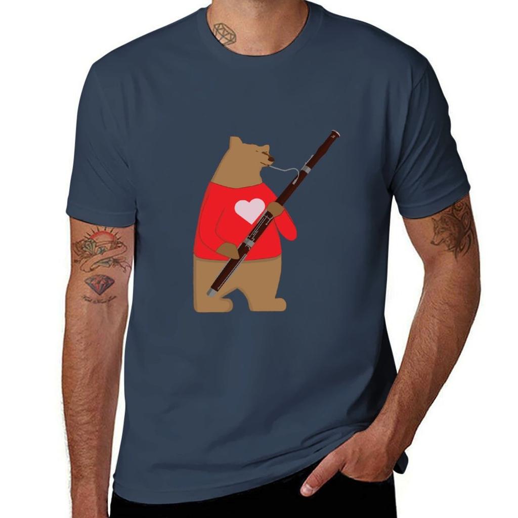 Bear playing bassoon TShirt anime t shirts oversize TShirt