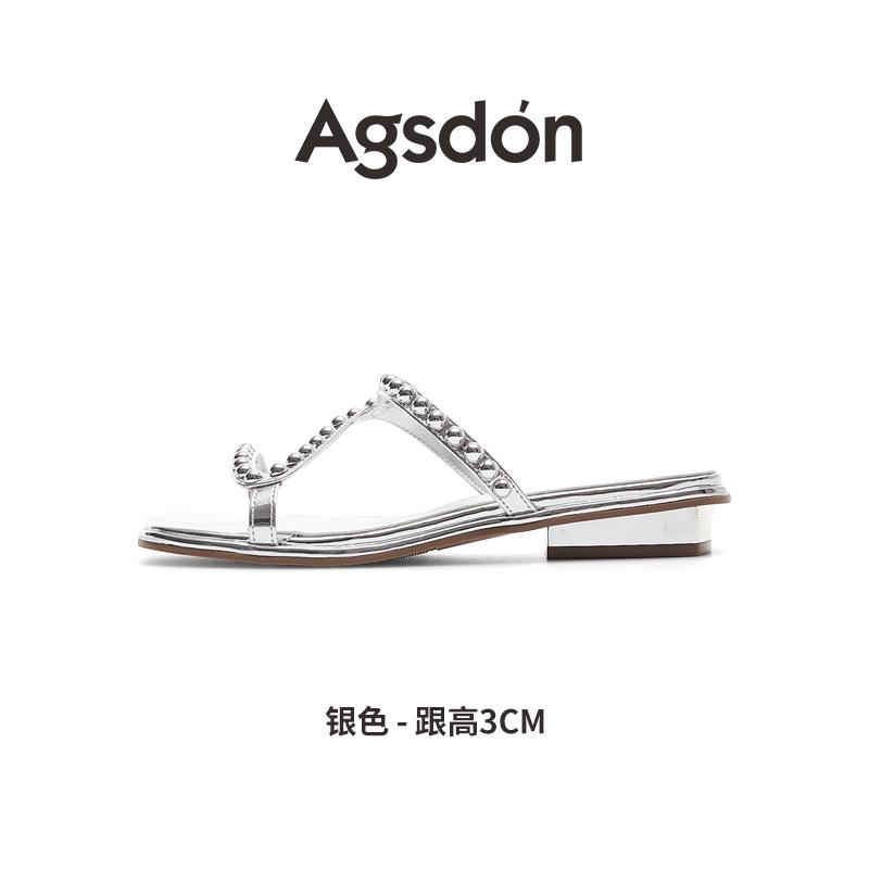 Augustine French slippers women's wear 2025 new summer temperament with skirt fashion high-end sandals