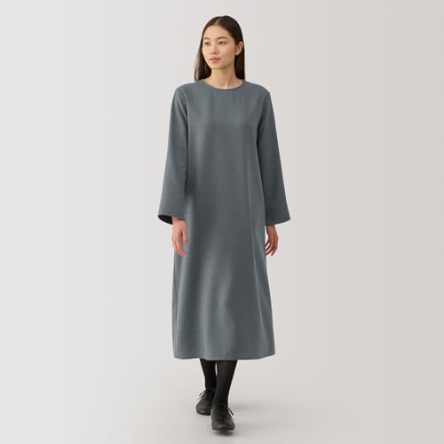 MUJI Women's Brushed Pullover Long Sleeve Dress, Gray, Size BC2KSA4A, Women's XXL