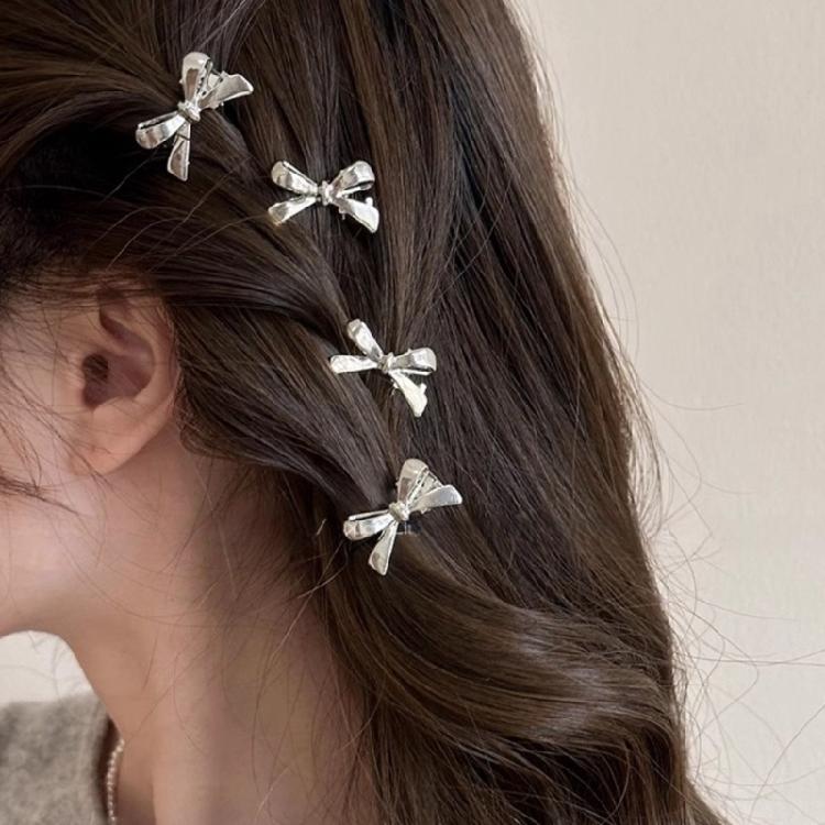4Pcs Fashion Bows  Hairpins For Side Fringe Plastic Hair Clip Secure Grip Suitable Workout Outdoor Activities Prom Event