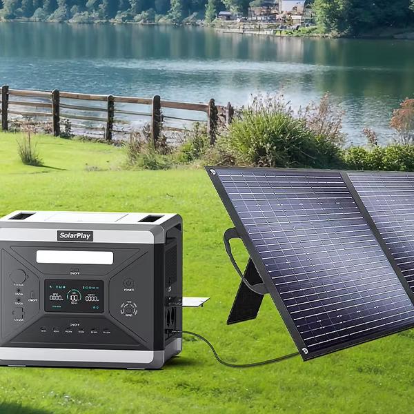 Solarplay 2400W Portable Power Station with 400W Foldable Solar Panel Kit for Camping RV Emergency Backup, Outdoor Off-grid