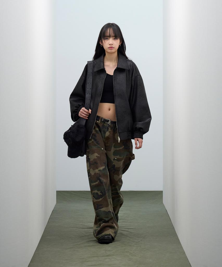 Standarderror 87-Stan009 [Renewal] Standard Blouson Suede Jacket Cracked Black (C Type)
