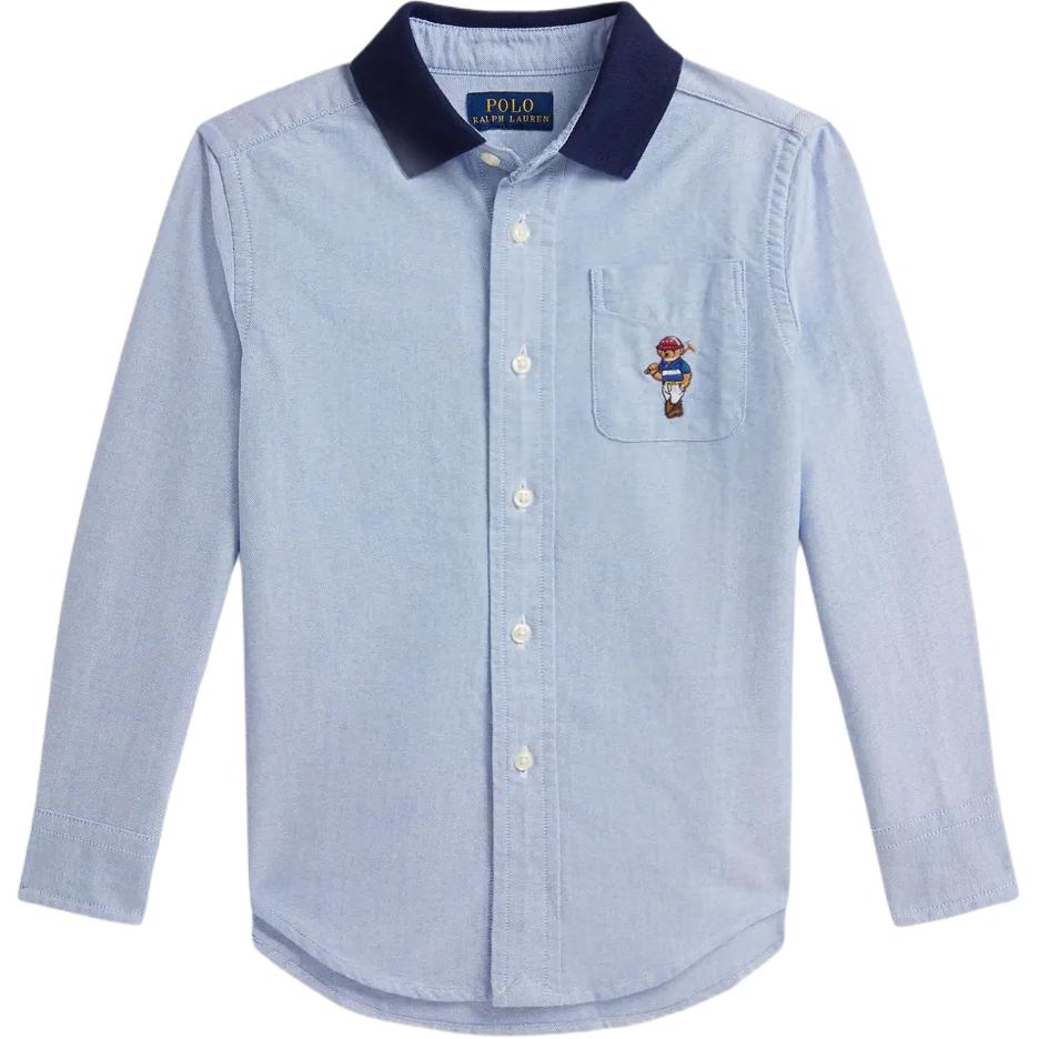 

Polo Ralph Lauren Поло Медведь Хлопок Оксфорд Повседневная рубашка Детские рубашки Синий 323A96286-001 M