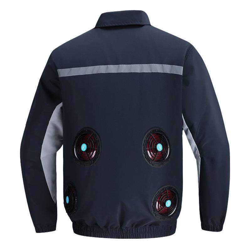 Men's and Women's Summer Cooling Workwear: Rechargeable, Fan-Integrated, Waterproof, UV-Resistant, Heatstroke-Prevention Clothing.