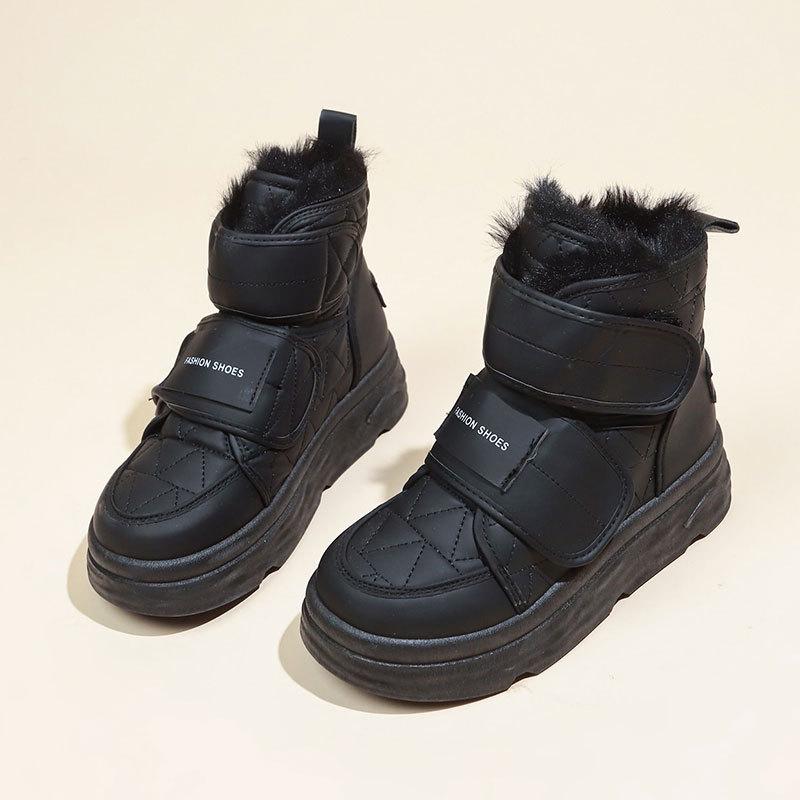 Klett-Schneestiefel Damen neue Winter dicksohlige erhöhende Outdoor-Kurzstiefel gefütterte und verdickte Baumwollschuhe