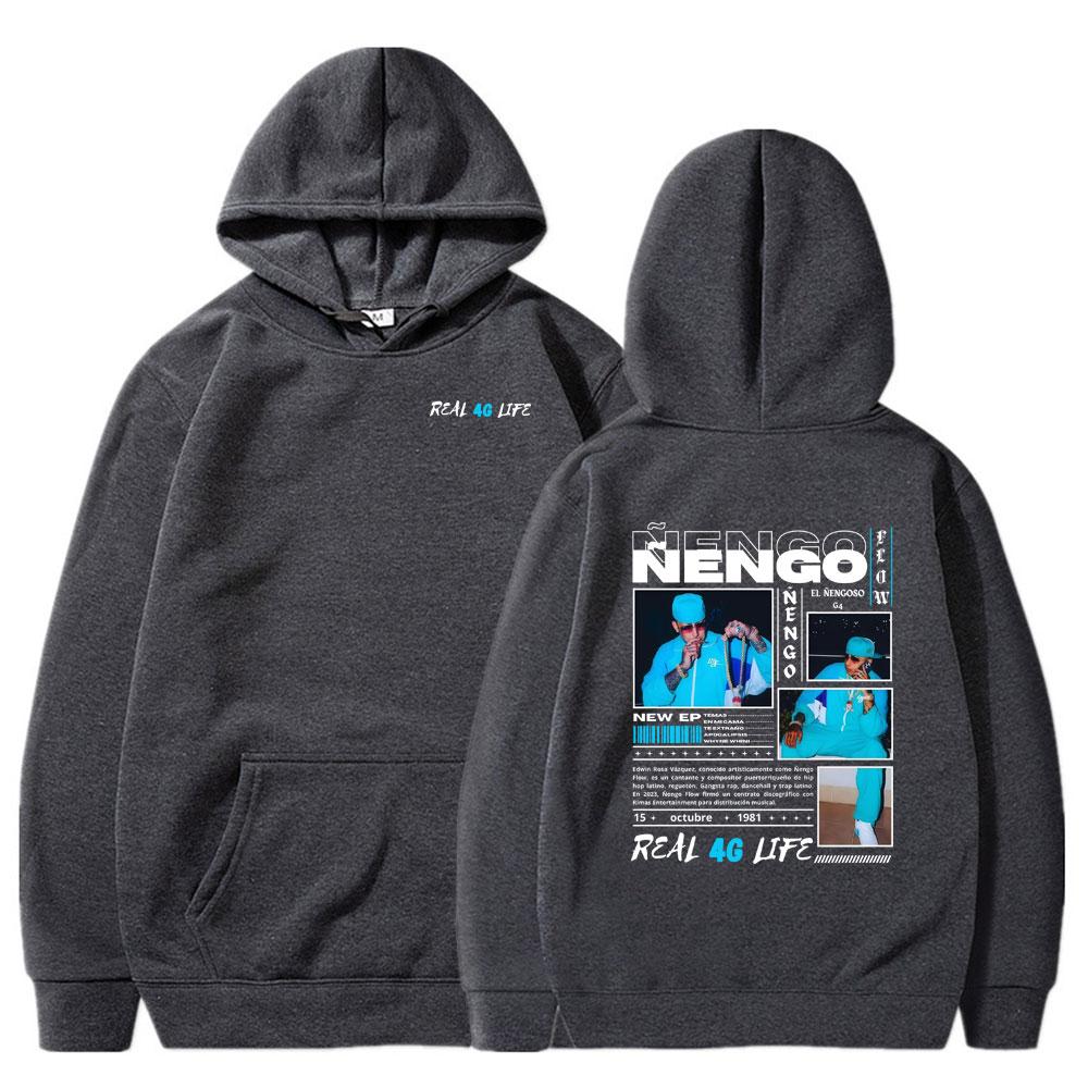 Rapper Nengo Flow Real G4 Life Album Merch Hoody Men's Tops Fashion Oversized Sweatshirt Casual High Quality Fleece Style Hoodie
